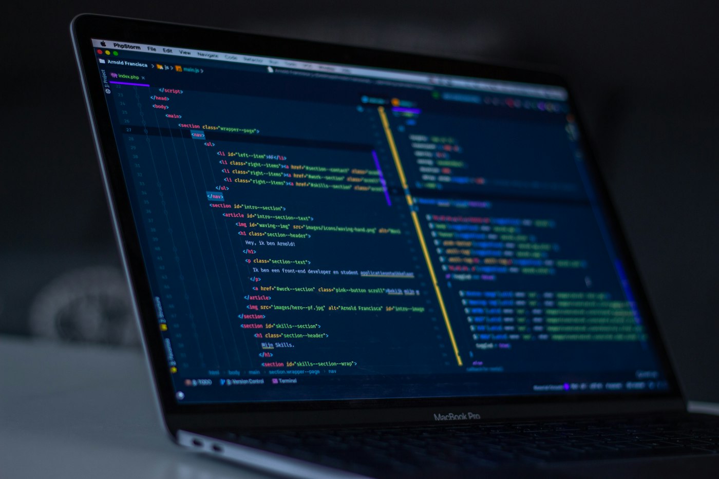 A developer working at a computer